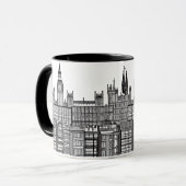 London Cityscape Black en White Mok (Voorkant links)