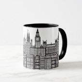 London Cityscape Black en White Mok (Voorkant rechts)