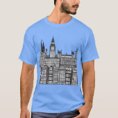 London Cityscape Black en White T-Shirt (Voorkant)