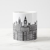 London Cityscape in Black en White Grote Koffiekop (Voorkant)