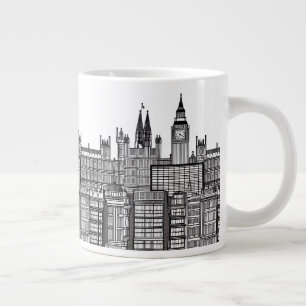 London Cityscape in Black en White Grote Koffiekop