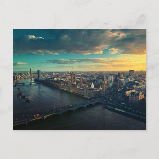 London Cityscape met Sunset Briefkaart (Voorkant)