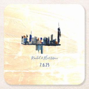 London cityscape Painted Landscape Wedding Kartonnen Onderzetters