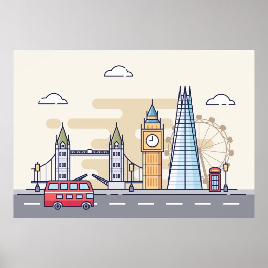 London Cityscape Poster (Voorkant)