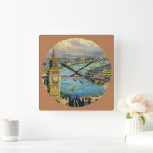 London Clock Tower Over the Bay Vierkante Klok (Huis)