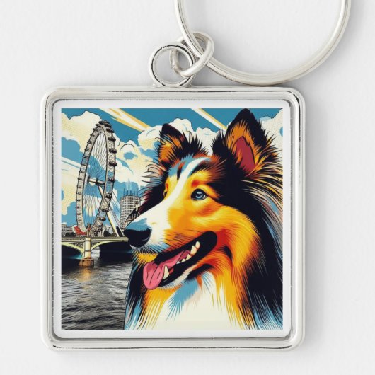 London Collie Sleutelhanger (Voorkant)