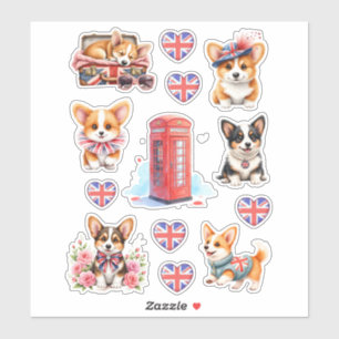 London Corgi Telefooncel Vinyl Sticker Vel