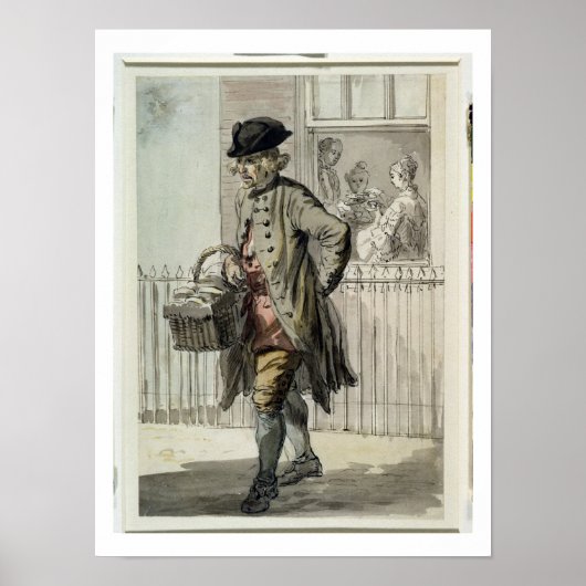 London Cries: A Muffin Man, c.1759 (m/c op papier) Poster (Voorkant)
