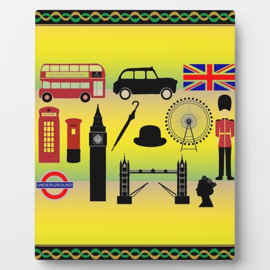 London Custom Plaque - 8x10 met Easel Fotoplaat (Voorkant)