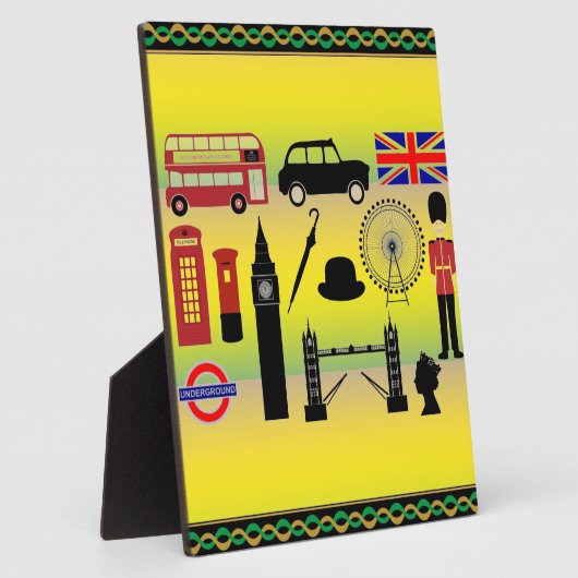 London Custom Plaque - 8x10 met Easel Fotoplaat (Zijkant)