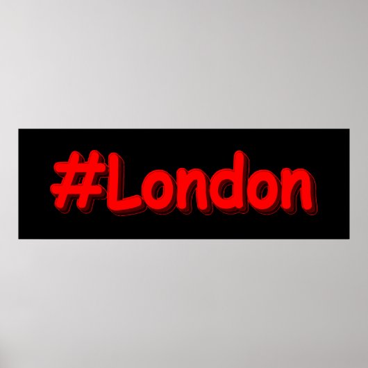 "#London" Cute Design. Bestel nu Poster (Voorkant)