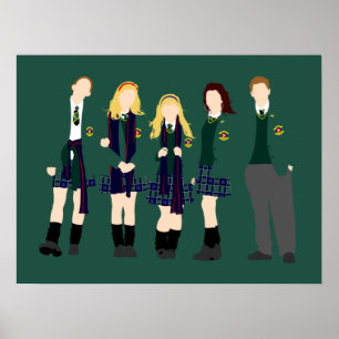 London Derry School Meisjes minamilistische kunst Poster