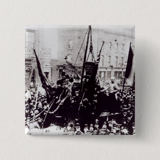 London Dock Strike, 1889 2 Vierkante Button 5,1 Cm (Voorkant)