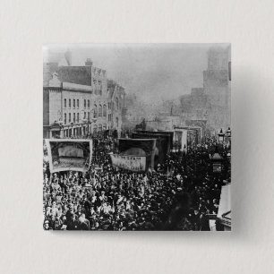 London Dock Strike, 1889 Vierkante Button 5,1 Cm