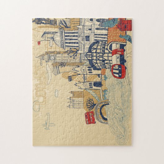 London Doodle Scene Legpuzzel (Verticaal)