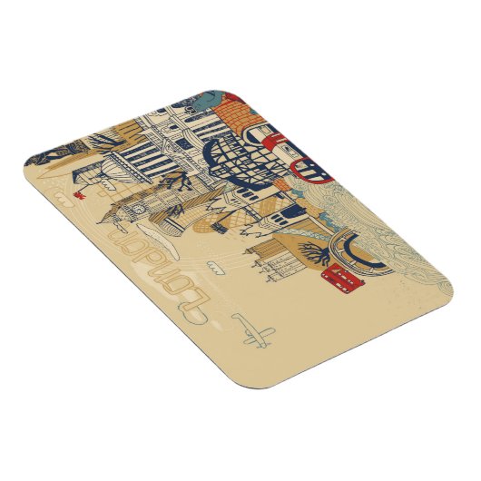 London Doodle Scene Magneet (Rechterzijde)
