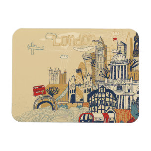 London Doodle Scene Magneet