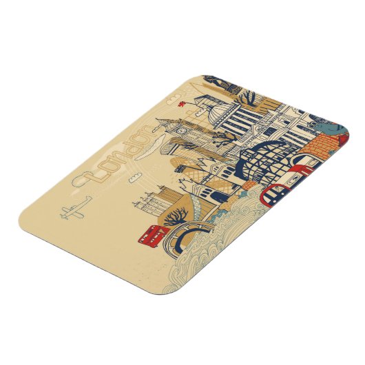 London Doodle Scene Magneet (Linkerzijde)