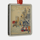 London Doodle Scene Metalen Ornament (Rechts)