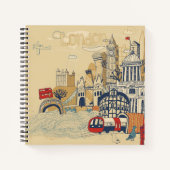 London Doodle Scene Notitieboek (Voorkant)