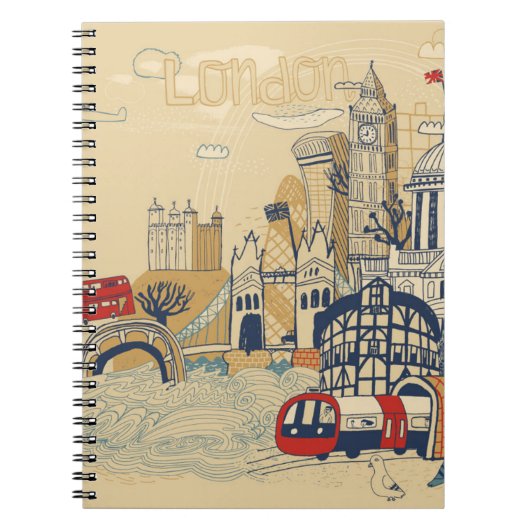 London Doodle Scene Notitieboek (Voorkant)