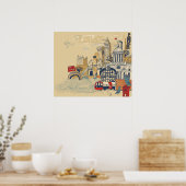London Doodle Scene Poster (Keuken)