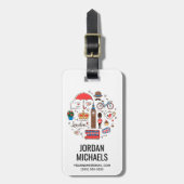 London Doodles Bagagelabel (Voorkant verticaal)