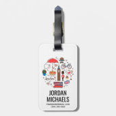 London Doodles Bagagelabel (Achterkant verticaal)