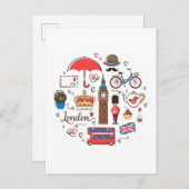 London Doodles Briefkaart (Voorkant / Achterkant)