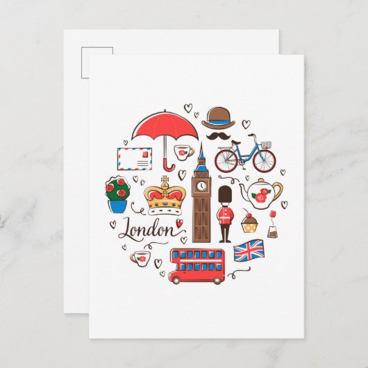 London Doodles Briefkaart (Voorkant / Achterkant)