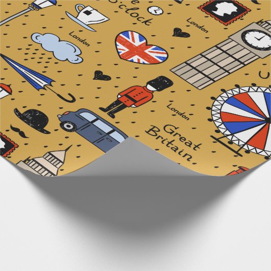 London Doodles Cadeaupapier (Hoek)