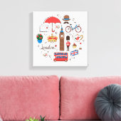 London Doodles Canvas Afdruk (Insitu (Woonkamer))