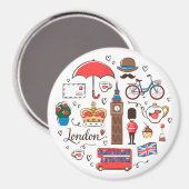 London Doodles Magneet (Voorkant / Achterkant)