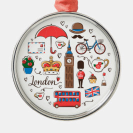 London Doodles Metalen Ornament