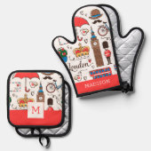 London Doodles Ovenwant & Pannenlap Set (Voorkant / Achterkant)