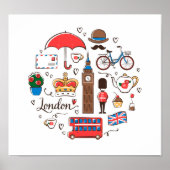 London Doodles Poster (Voorkant)