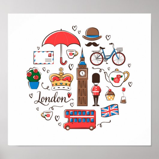 London Doodles Poster (Voorkant)