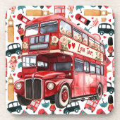 London Double Deck Bus Bier Onderzetter (Voorkant)