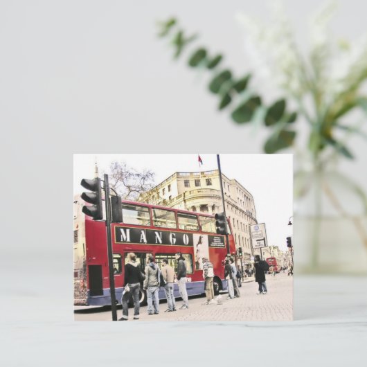 London Double Decker Bus Briefkaart (Staand voorkant)