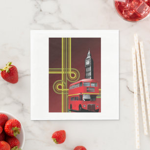 London Double Decker Bus Napkins Servet