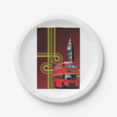 London Double Decker Bus Paper Plates Papieren Bordje (Voorkant)