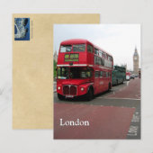 London Double-decker Bus Personalized Briefkaart (Voorkant / Achterkant)