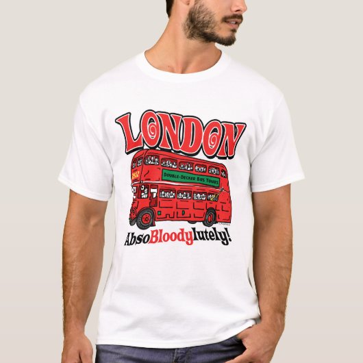 London Double-Decker Bus van Mudge Studios T-shirt (Voorkant)