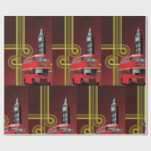 London Double Decker Bus Wrapping Paper Cadeaupapier (Vlak)