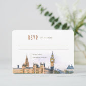 London Dreams RSVP Waterverf Big Ben Westminster Kaart (Staand voorkant)