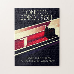 London Edinburgh Locomotief vintage stijl poster Legpuzzel