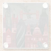 London Elevings by Night - Red Glazen Onderzetter (Achterkant)