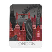 London Elevings by Night - Red Magneet (Verticaal)