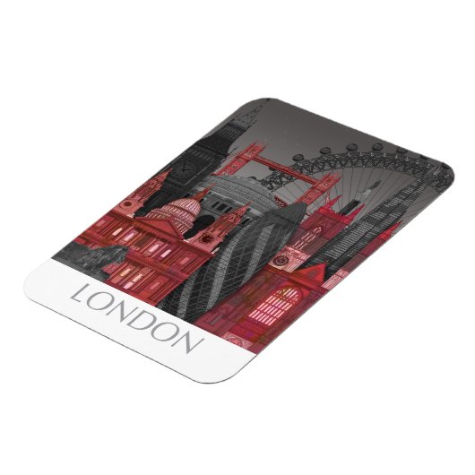London Elevings by Night - Red Magneet (Linkerzijde)