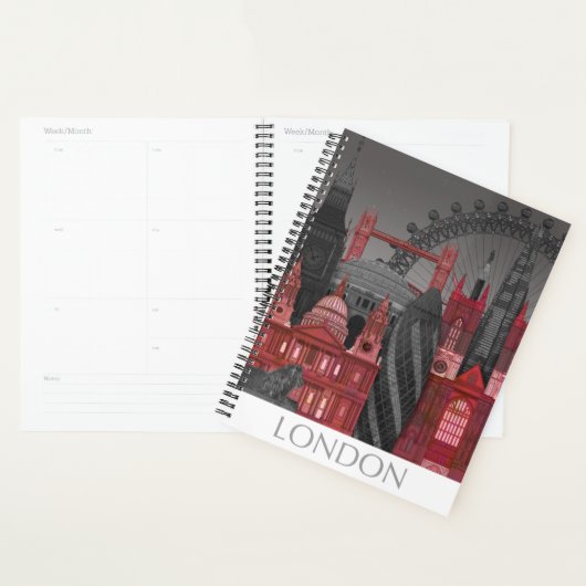 London Elevings by Night - Red Planner (Display)